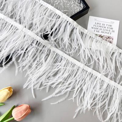 Nappa con Piume Bianche Fai da Te Codice a Barre Decorativo Abbigliamento Vestito Abbigliamento da Danza Gonna Accessori Accessori in Pizzo