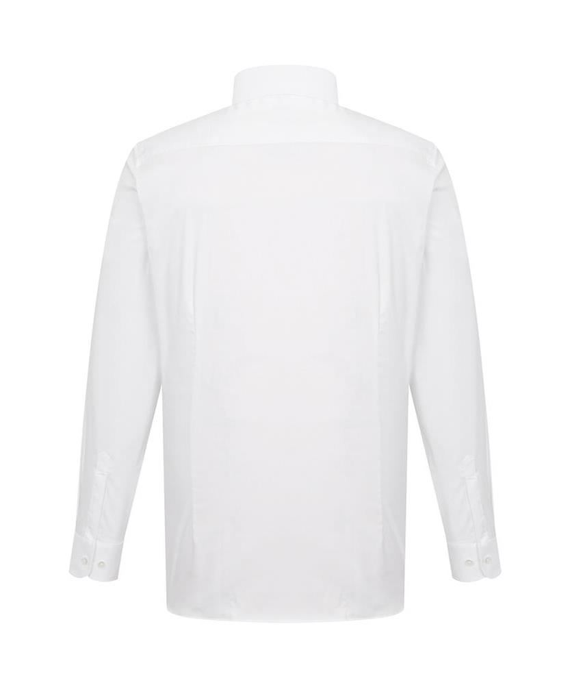DAKS SHIRTS No-Care Rayon Blend Solid Shirt Slim Fit White_Dma3Shdl301A1