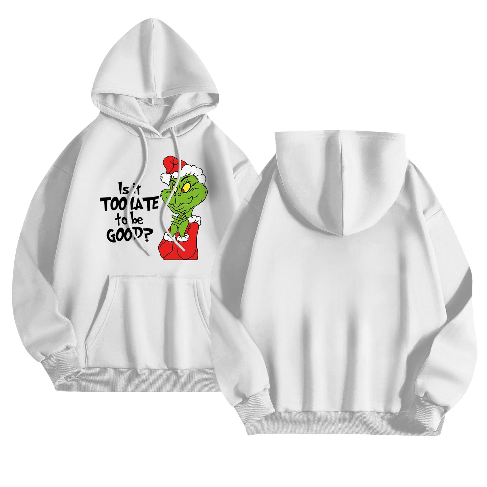 

Женский модный повседневный худи с длинным рукавом и принтом M белый