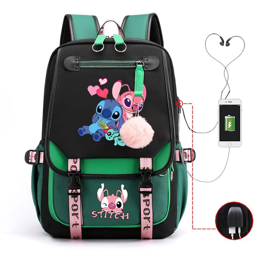 Children'S School Bag Contrasting Color Neutral Backpack Animation Printing Primary And Secondary School Students