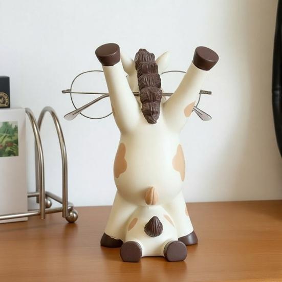Cute Horse Glasses Holder Resin Animal Eyeglass Display Stand Novelty Horse Desk Ornament for Home Office Nightstand Table Decor
