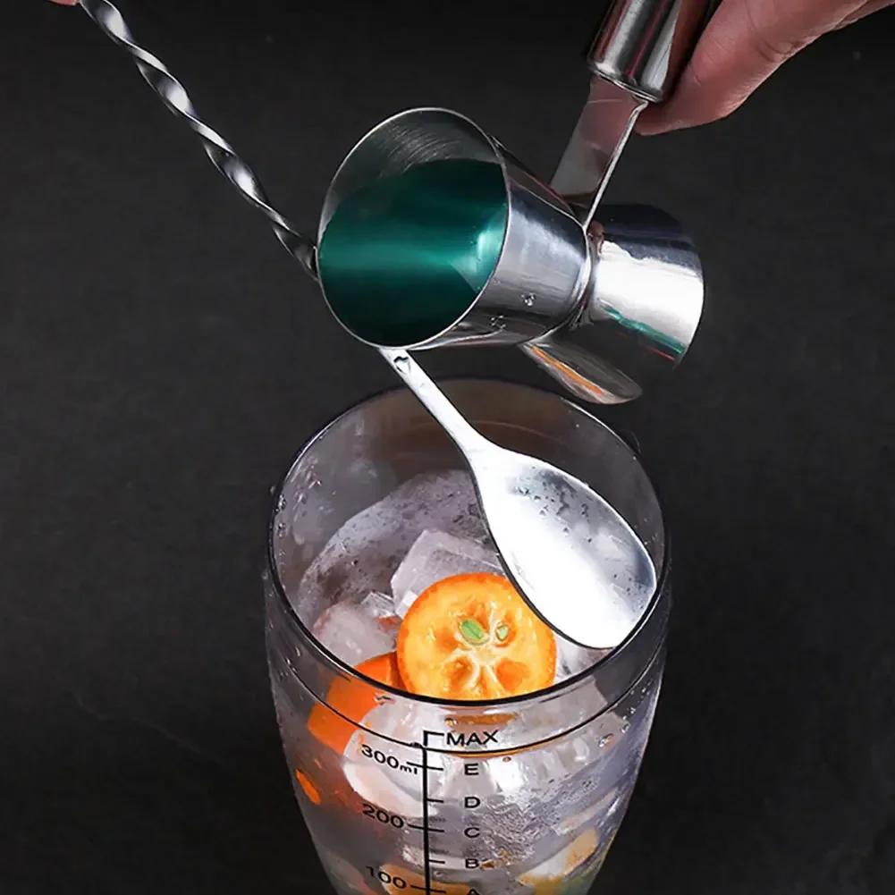 Stainless Steel Stir Bar Spoon Mixing Ounces Cocktail Spoon Spiral Pattern Bartender Tools Teadrop Spoon Bar Tool