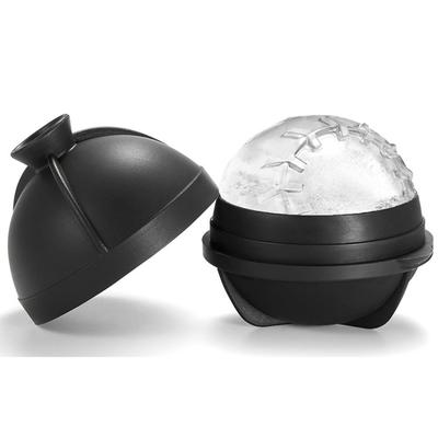 Food Grade No Plastic 3D Baseball Silicone Sphere Ice Ball Maker Easy Release Golf-shaped Ice Hockey with Built-in Funnel