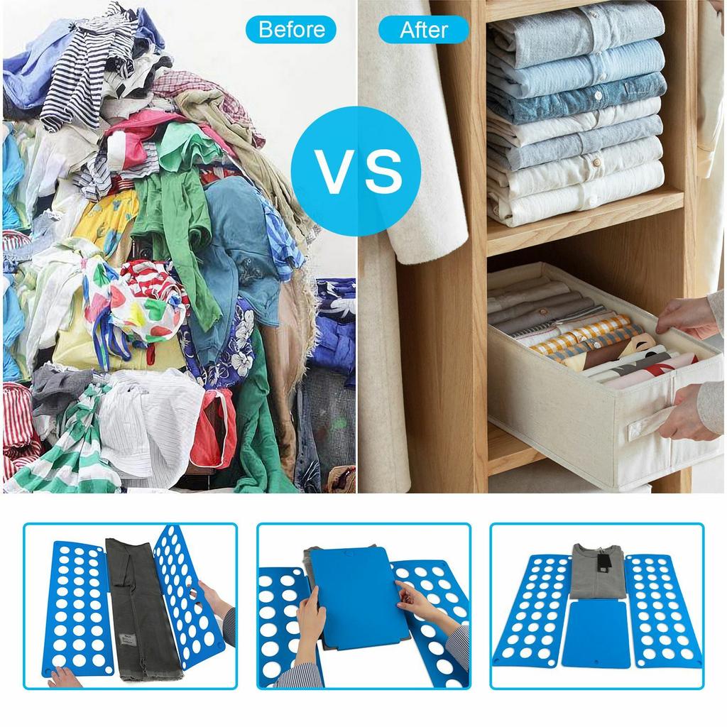 Shirt Folding Board Fast Efficient Laundry Clothes Pants Assemblable Folders Space-Saving Perforated Plastic Bender Organizer