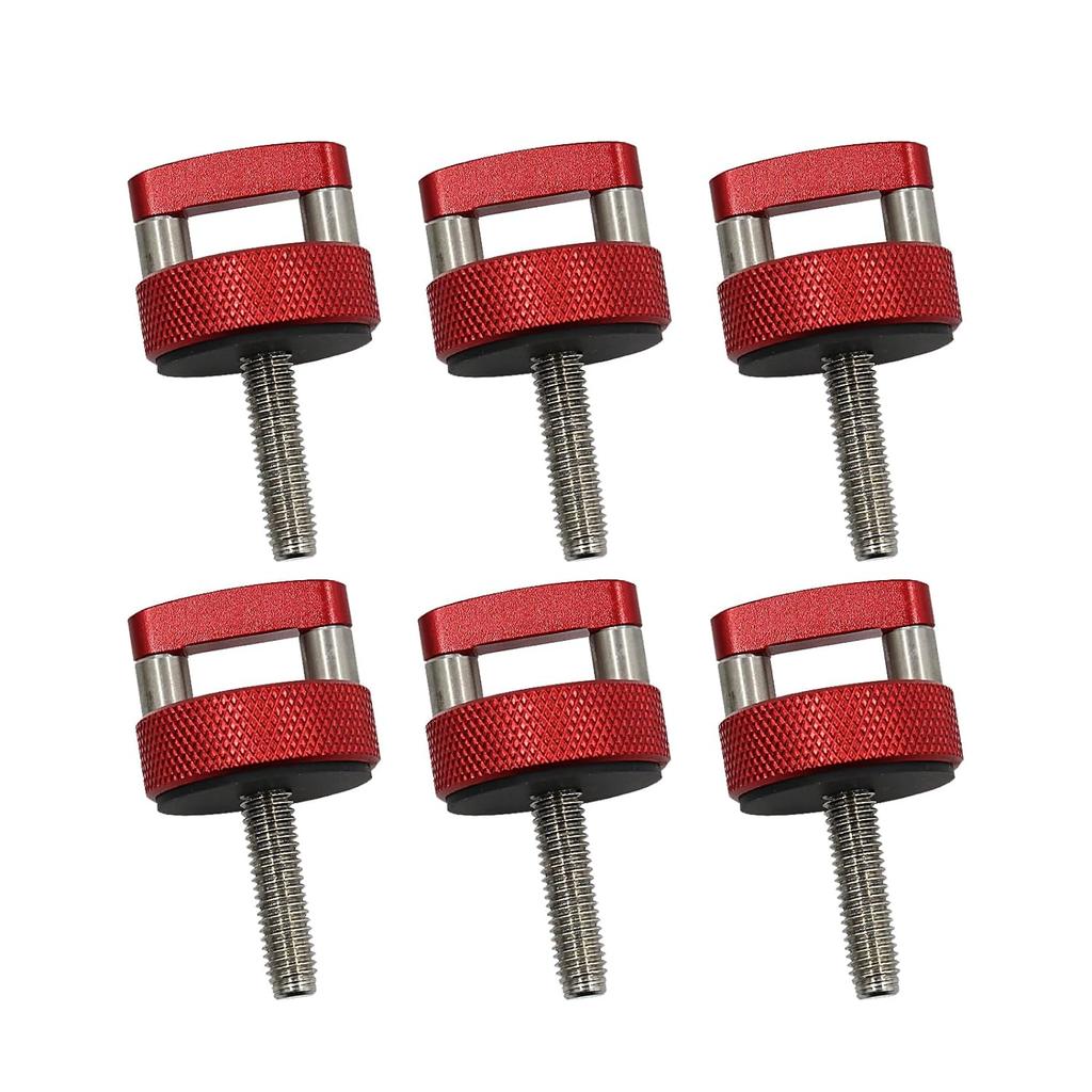 6X Aluminum Hard Top Quick Removal Fastener Thumb Screw For 2007-2018 Jeep Wrangler JK 2DR And Unlimited 4DR