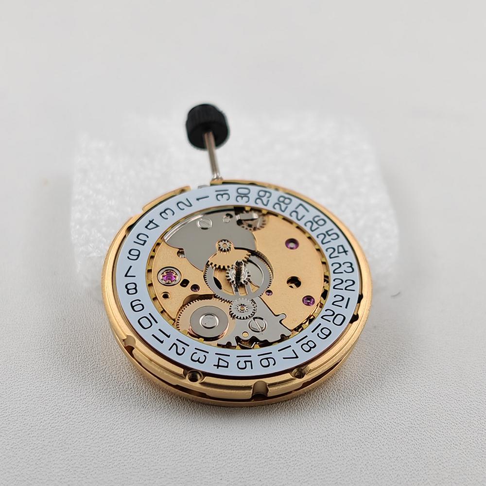 Genuine HK PT5000 Automatic Mechanical Movement High Accuracy 25 Jewels Golden PT5000 Movement White 3H Date Modification Parts