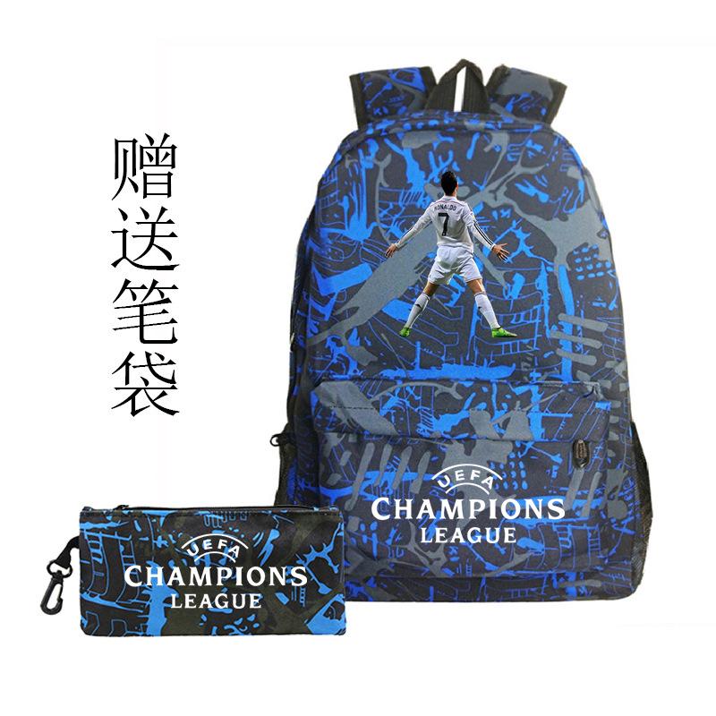 Football Printed Student Backpack Multifunctional Usb Interface Large Capacity Leisure Travel Backpack