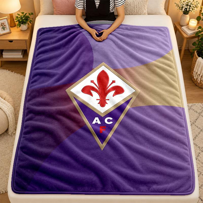 Flannel BlanketFiorentina FC Warm Soft Throw Blanket for Indoor Sofa Bed Living Room Use