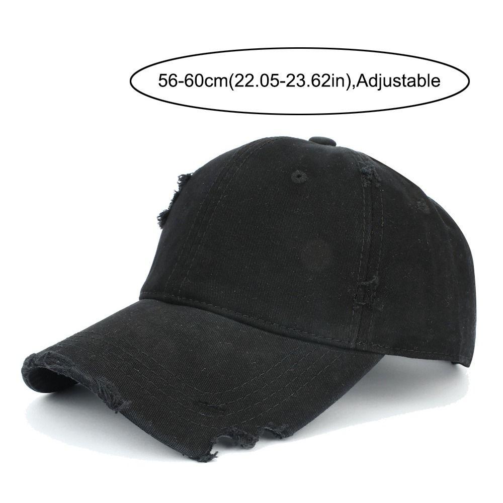 Adjustable Distressed Peaked Cap Visor Baseball Hats Streetwear Sun Hat For Man Women Unisex
