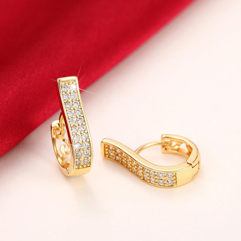 Huitan Unique Design Hoop Earrings Women Hollow Out Irregular Gold Earrings Wedding Engagement Party Luxury Trendy Jewelry