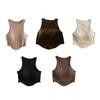 Canottiera imbottita da donna con reggiseno integrato, doppia fodera, collo alto, canottiera da stratificare, magliette basic, aderente, top estivo da uscire
