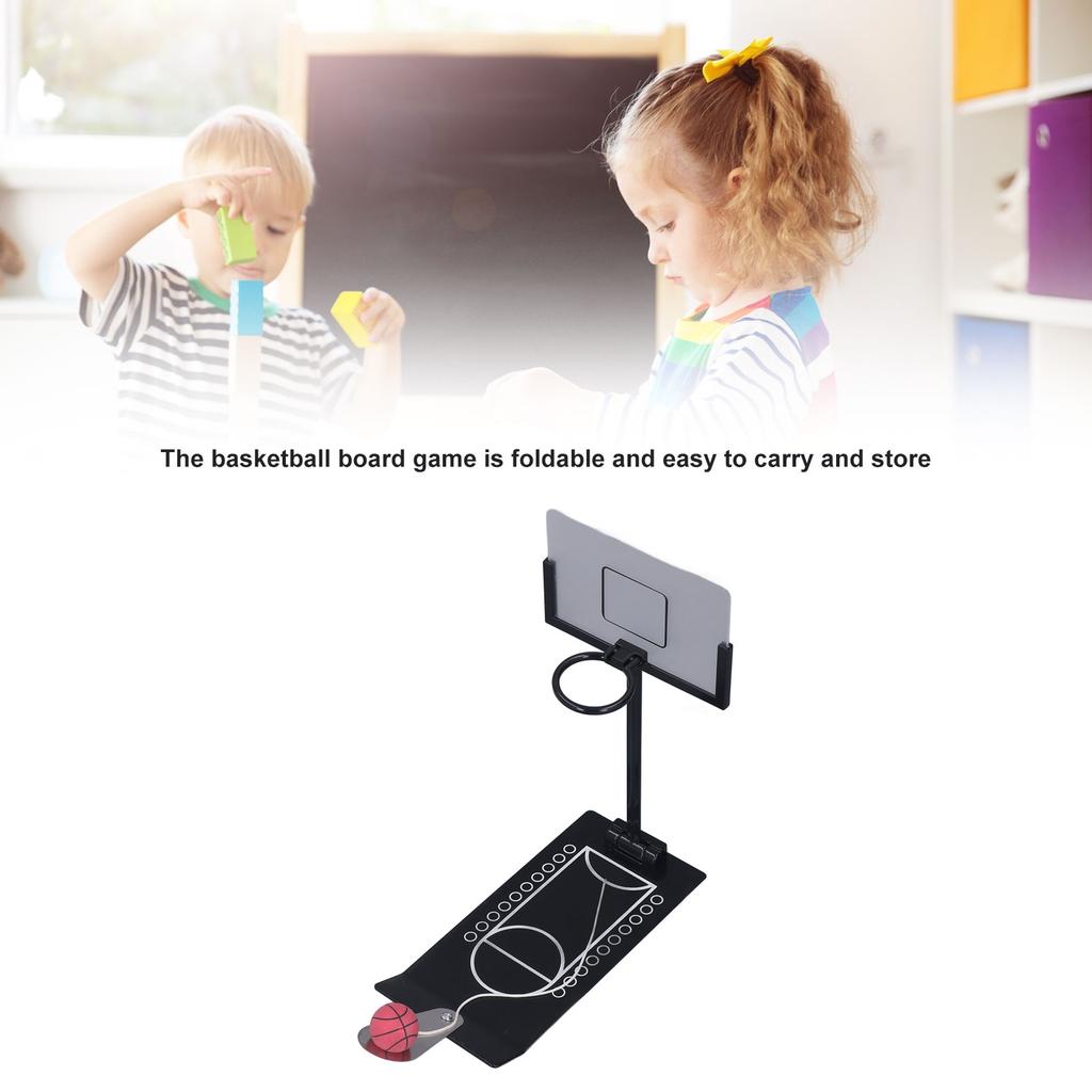 Desktop Basketball Game Aluminum Alloy Anti Slip Black Weighted Base Foldable Basketball Desktop Toy for Kids