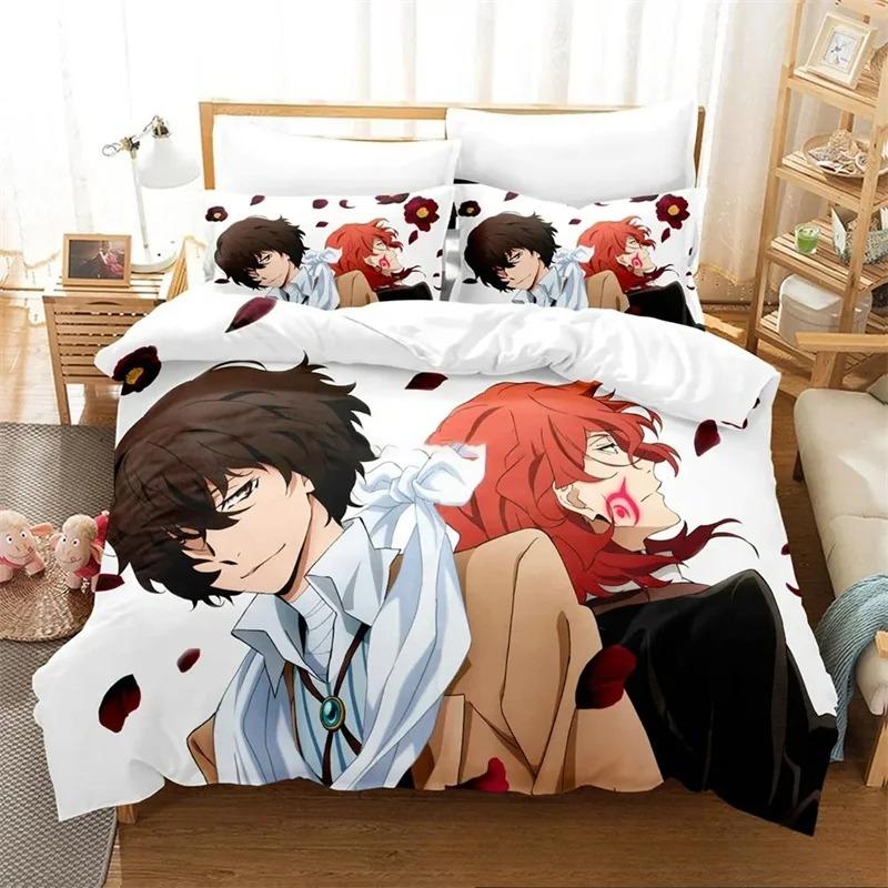 3D Printed Anime Bungo Stray Dogs Bedding CollectionGirls Boys Adult Single Twin Queen SizeDuvet Cover Pillowcase Bedding