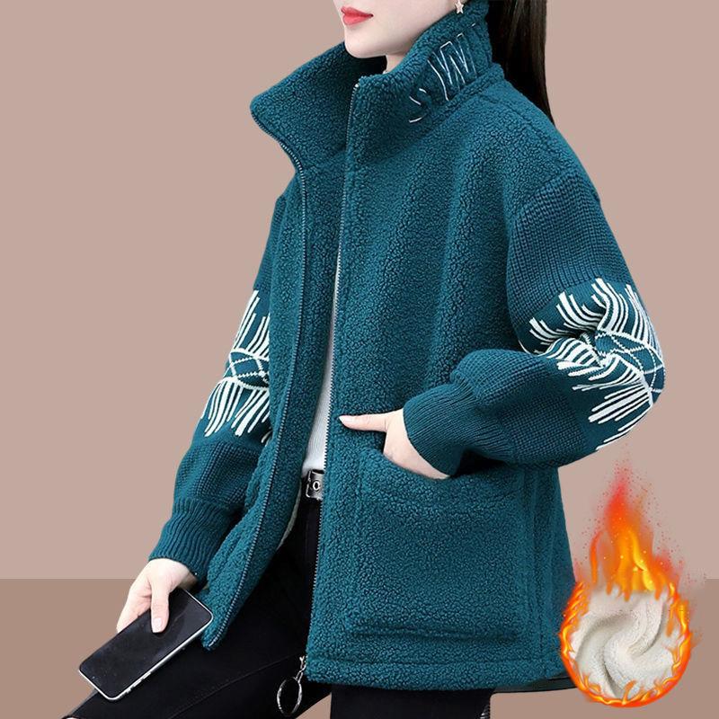 Warm Wool Winter Jacket Fashion Loose Velvet Thick Coat Short Casual Women's Zipper Outwear