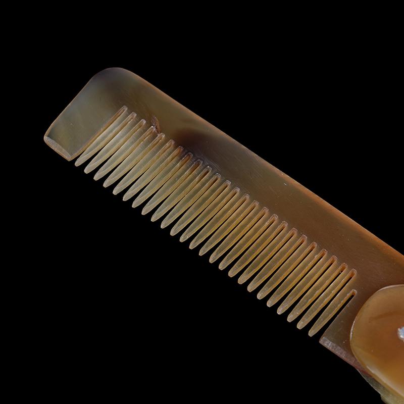 Yak Horn Comb Składany klips kieszonkowy Narzędzia fryzjerskie do stylizacji wąsów i brody