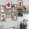 SQDGLZGarden Rules Metal Sign Vintage Metal Plaque Plates Decor For Pub Bar Home Wall Decor Tin Signs Flower Poster Gift