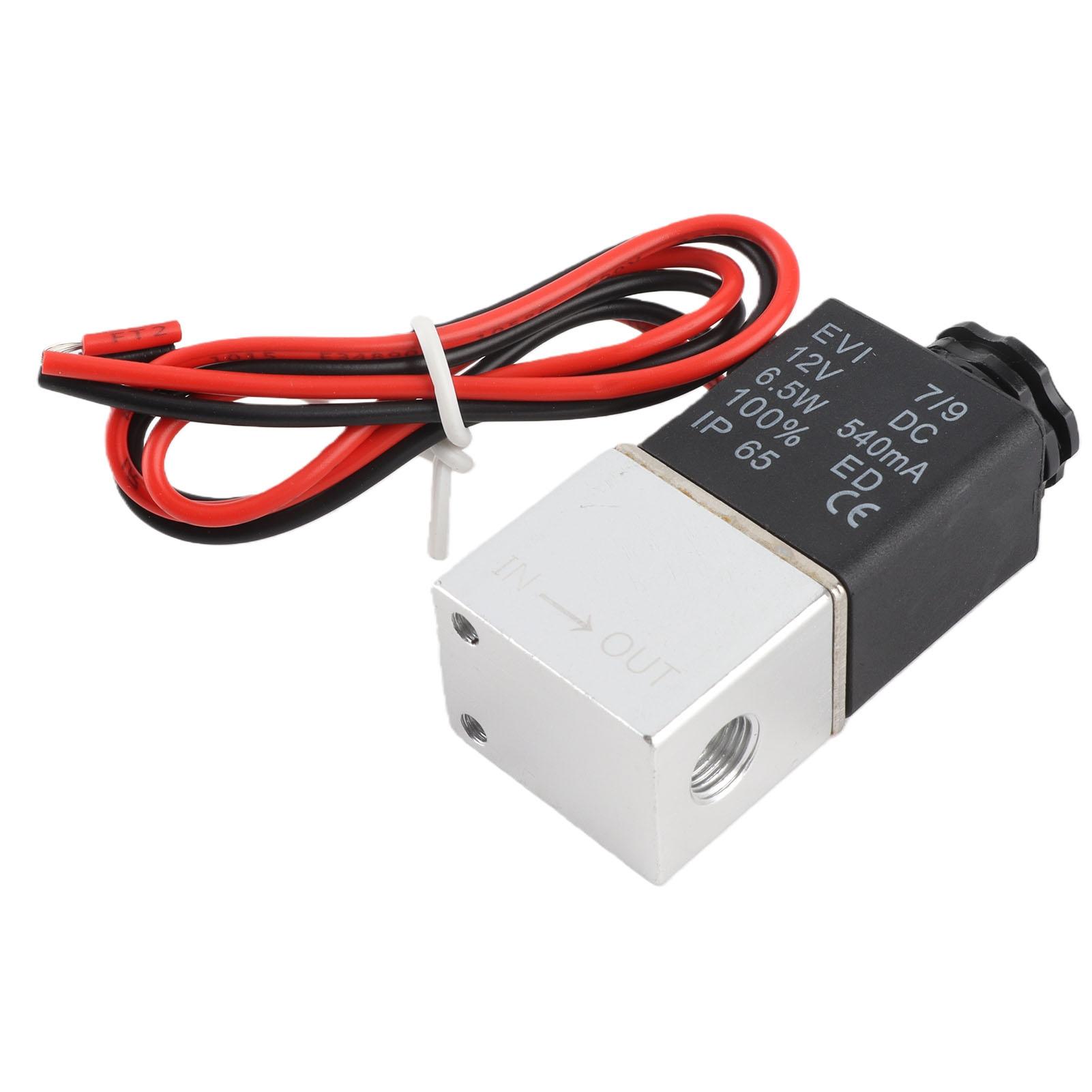 

12V DC 1 8 2 Way Normally Closed Pneumatic Aluminum Electric Solenoid Air Valve білий