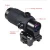 Tactical E*t*ch G33 G43 G45 Sight Fixed 3X 5X Magnifier Scope with Quick Disassembly and Flipping for Airsoft Hunting Collimator