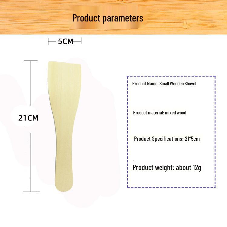 Eco-Friendly Bamboo Spatula with Long Handle - Non-Stick Rice Cooker & Small Wooden Kitchen Tool