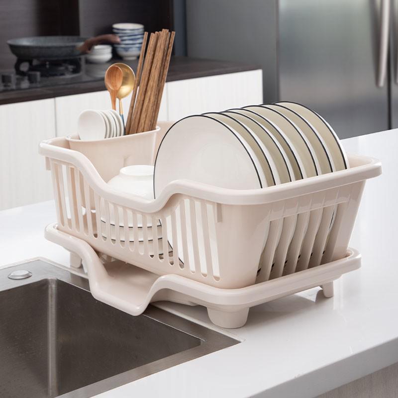 Single Layer Plastic Dish Drainer Rack for Kitchen Use