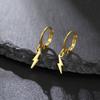 Skyrim Lightning Pendant Stainless Steel Earrings Women's Fashion Simple Daily Earrings Friends Jewelry Gifts