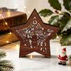 Christmas Gift for Kids 3D Wooden LED Night Light, Hollow Carved Tabletop Decor Warm Light Lamp with Glow, Festive Holiday Home And Office Decoration