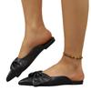 Summer new large size bow pointed half slippers flat bottom lazy bag head slippers women