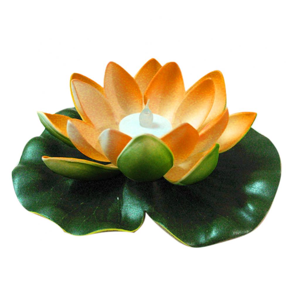 LED Light Simulation Lotus Garden Decoration Floating Lotus Flower Floral Lamp Floating Lotus Light Water Lily Fake Plant