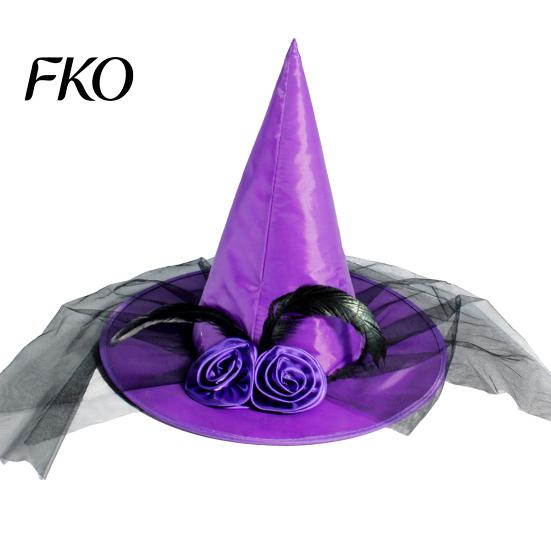 Halloween Witch Hat Wizard Hat, Adult Kids Cosplay Cone with Spider Leather Web Star Decor, Gothic Party Costume Prop, Trick or Treat Accessory