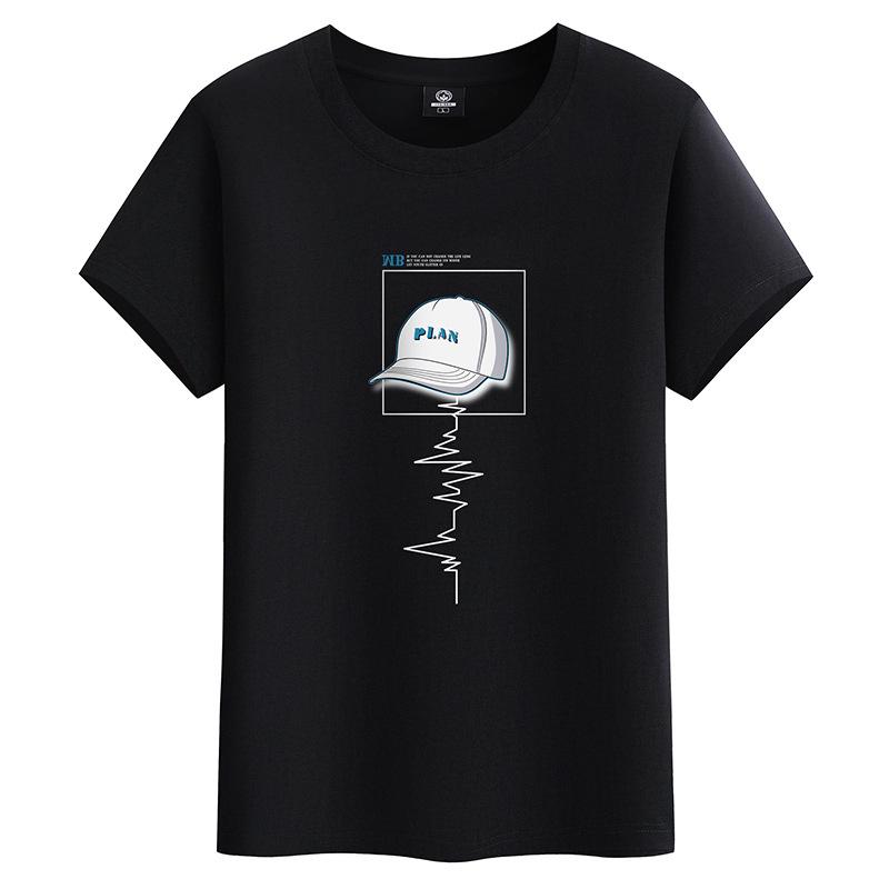 Camiseta de Algodón de Manga Corta para Hombre y Joven de Corte Holgado 2024