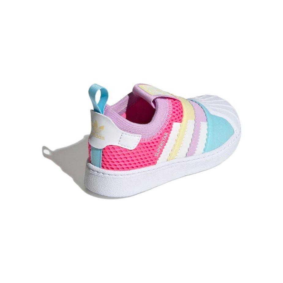 Adidas Originals Superstar 360 Durable Low-Top Walking Shoes Baby Shoes White Blue Purple GY9197
