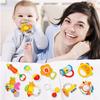 10pcs Baby Rattles Teether Set Durable Educational Latest Teether Rattle Gift Hand Rattles for Kids