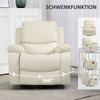 Relax Chair Adjustable Backrest And Footrest Swivel Up To 150 Kg Steel Frame 93x100x98cm Cream White