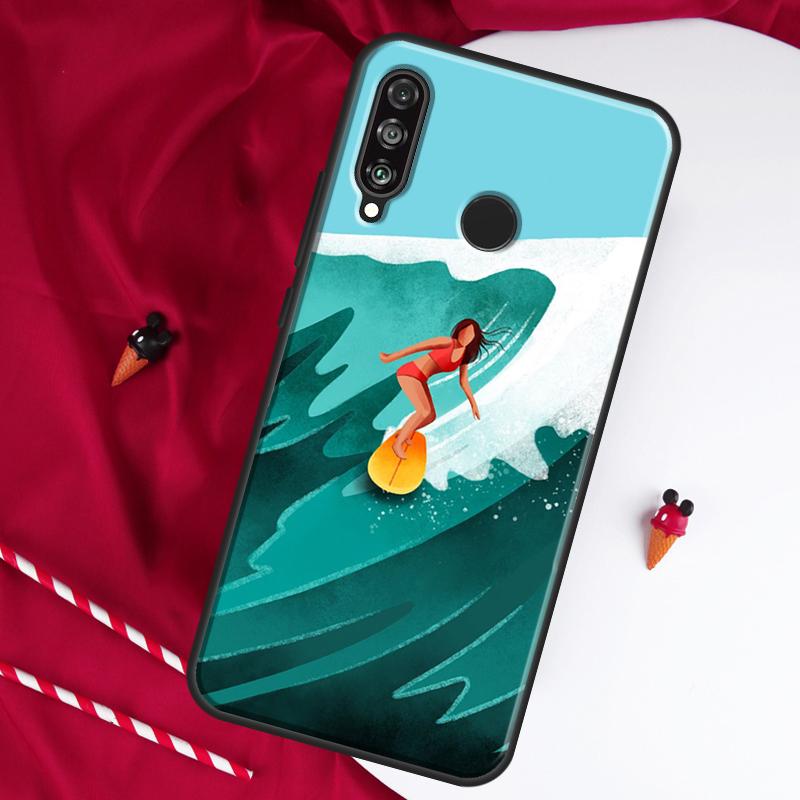 Surfing Wave For Huawei Nova 12i 11i 8i 12s 9 10 SE Y90 Y60 Y70 Y72 Y61 Y91 P20 P40 P30 Lite P60 Pro Case