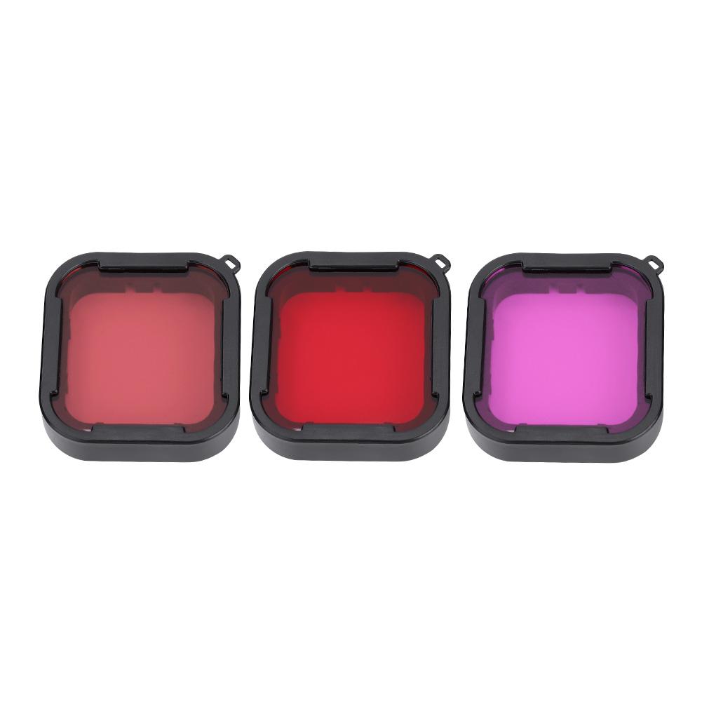 3Pcs Red Pink Purple Underwater Diving Filters Set for Gopro Hero 5   6