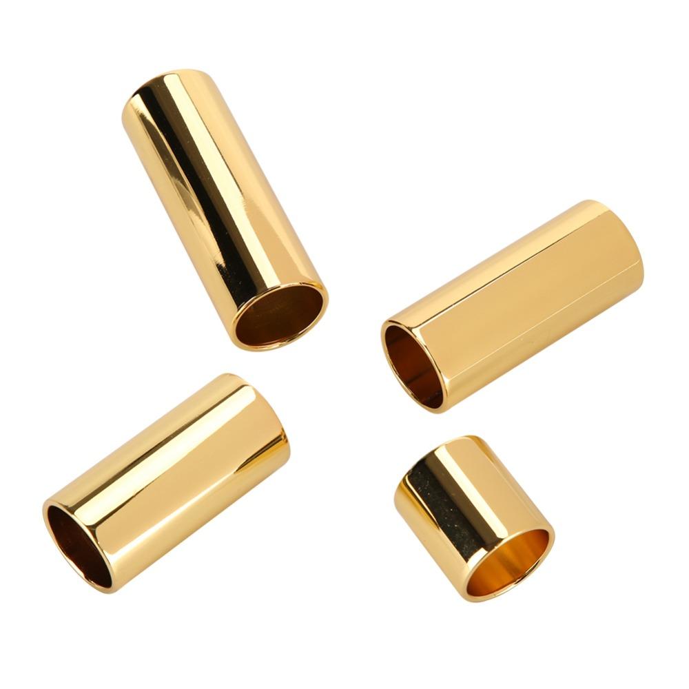 4PCS Metal Guitar String Slide Golden Color Metal Slide Guitar Bass Slide  For Electric Guitar