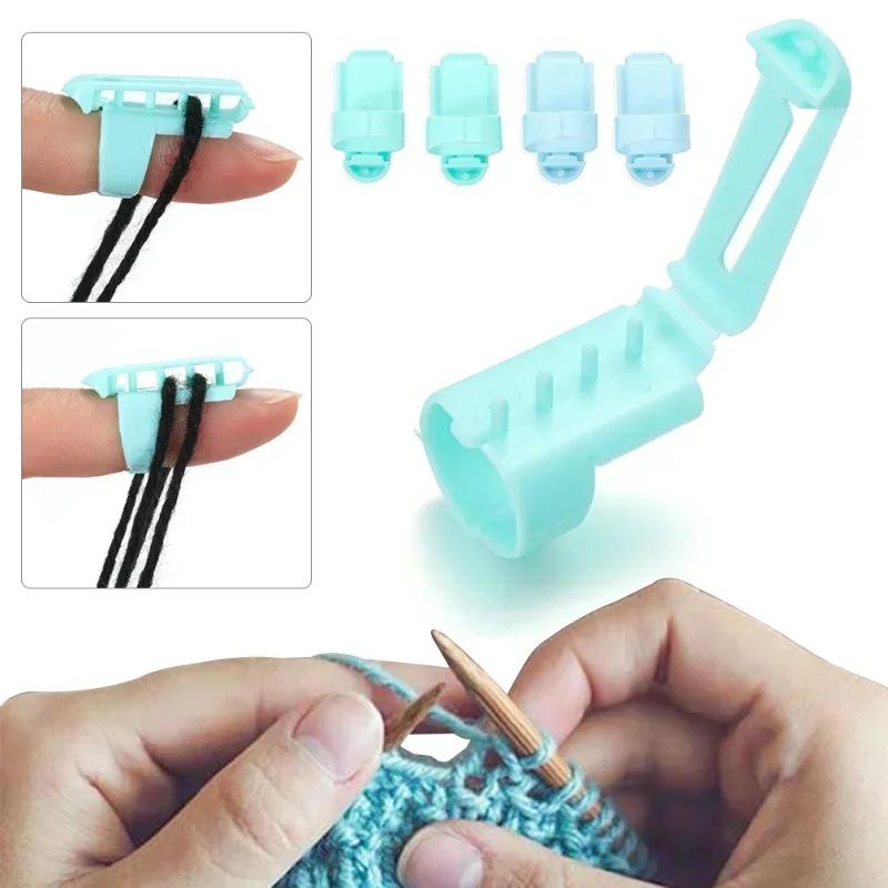 4 PIÈCES Diviseur de Fil en Plastique Coloré Outil Manuel DIY pour Tricot de Pulls Guide-fil Diviseur pour Doigts Accessoires de Tricot Fournitures de Couture