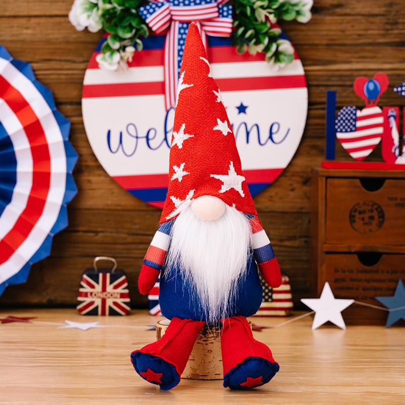 Unique Gnome Patriotic Doll With Long Legs And American Flag Design For Holiday Display