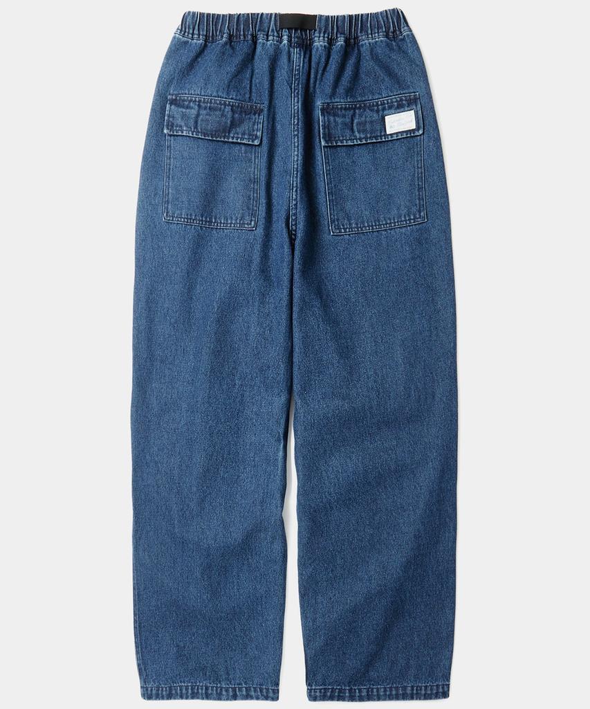 COLUMBIA UNIVERSITY Sl-Label Belted Parachute Denim Pants Midnight Denim