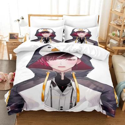 Anime Ver Vermillion NIJISANJI EN Set di biancheria da letto Copripiumino Set di letto Copripiumino Federa Trapunta king Queen Size Ragazzi Adulto