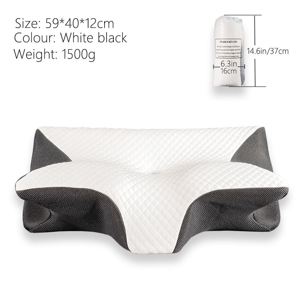 Cross-Border Slow-Rebound Memory Foam Ox Horn Neck Support Pillow