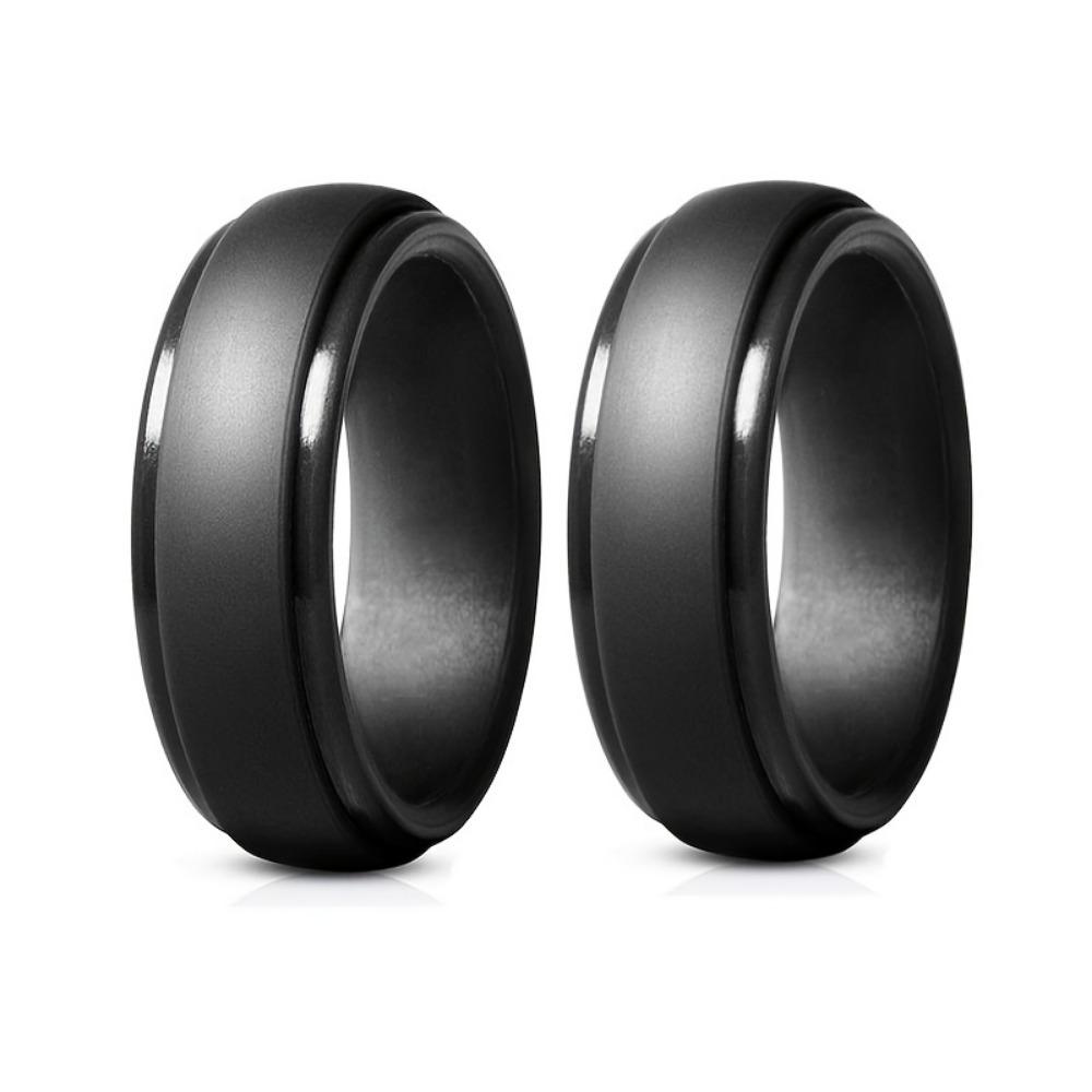 Bequemer Silikon-Ehering für Männer Langlebig Flexibel Hautfreundliches Band Leichter Sportring Aktiver Lebensstil Geschenk für den Vater