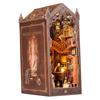 DIY Books Nook Kit Miniature House Unique Light up Bookstore Puzzle Building Wooden Library