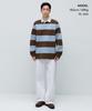 MUSINSA STANDARD Relaxed Striped Rugby Shirt [Brown/Light Blue]