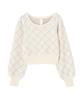 Jill by Jill Stuart Ecru Diamond Knit Top Women's Lamé