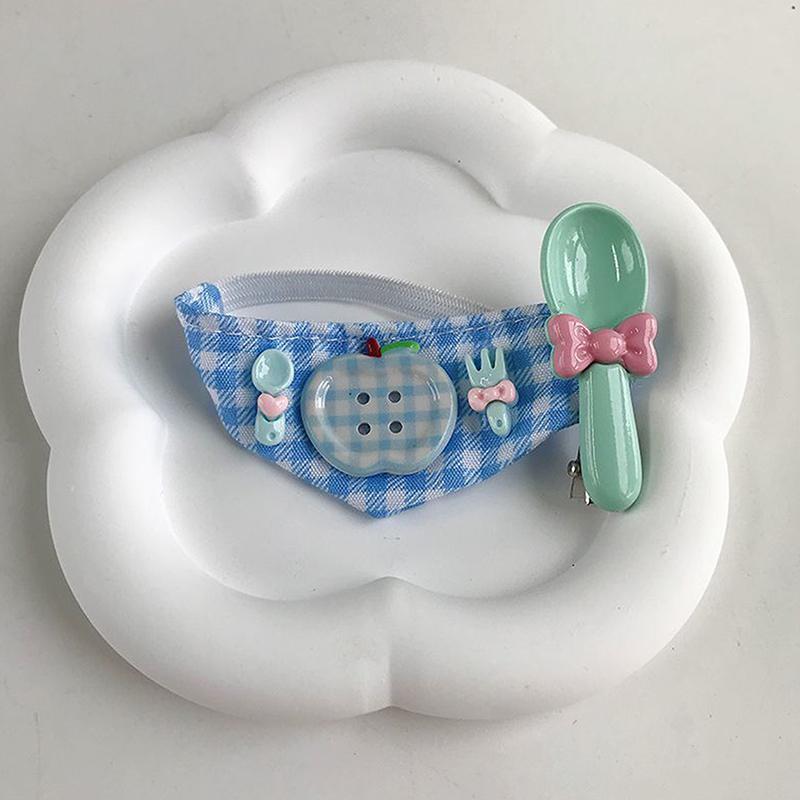 Self Deprecating Bear 10cm Doll Apple Bib Accessories Soft Cotton Plush Gift for Kids Display Shelf