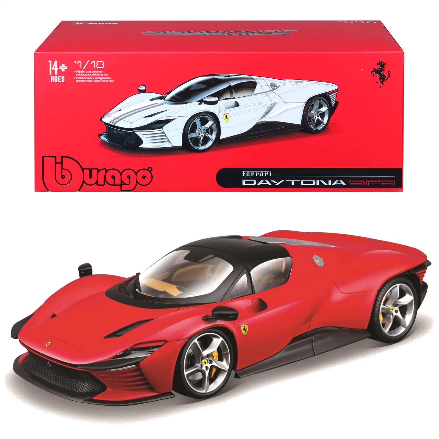 

Bburago Signature Series Ferrari Daytona SP3 Red Diecast Model Finished Product RD 1/18 / Car, 18-16912