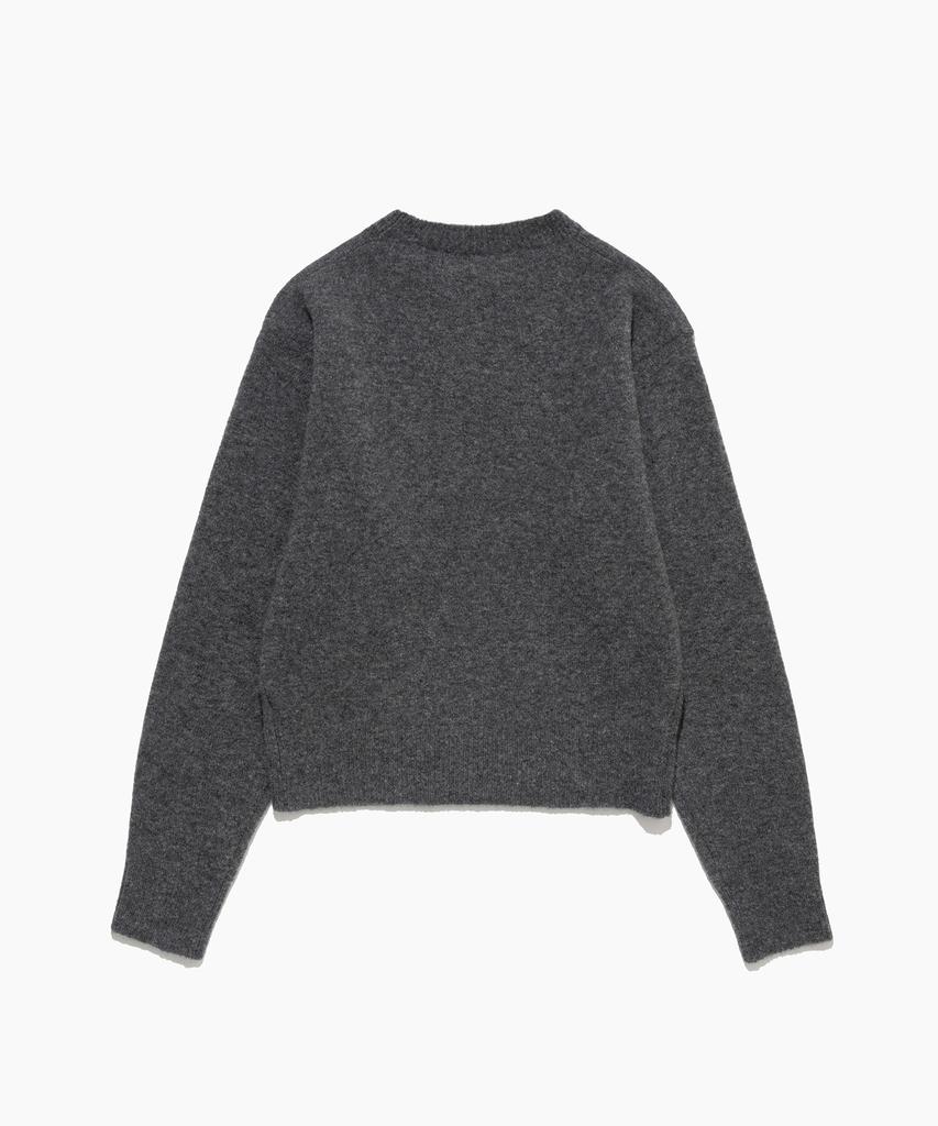 Tudument Wool Round Knit Pullover Charcoal