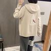 Women's TB Sail Jacquard Knit Zipper Hoodie - Autumn/Winter Korean Lazy Style Wool Cardigan