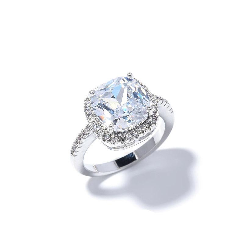 Versatile Amethyst Zircon Ring Women S Niche Light Luxury High Sense Unique Temperament Elegant Square Ring No. 6